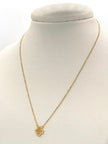 Cadena trebol diamantado aro seguido Oro amarillo 18k 3,60 Gr / 1,0 mm / 50 Cm Broche 0,25
