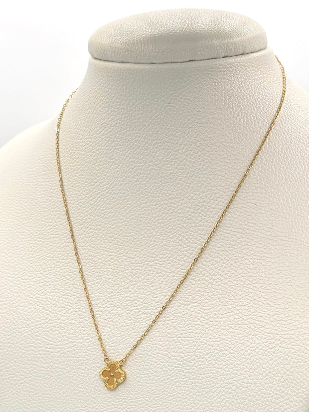 Cadena trebol diamantado aro seguido Oro amarillo 18k 3,60 Gr / 1,0 mm / 50 Cm Broche 0,25