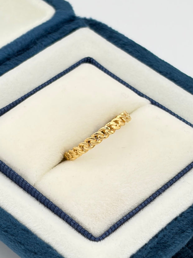 Anillo Cubano Oro amarillo 18k / Talla 7 / 1,29 Gr
