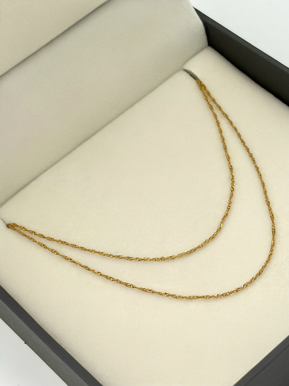 Cadena It singapur  Oro amarillo 18k +1 / 1,0 Gr / 1,0 mm / 45 Cm