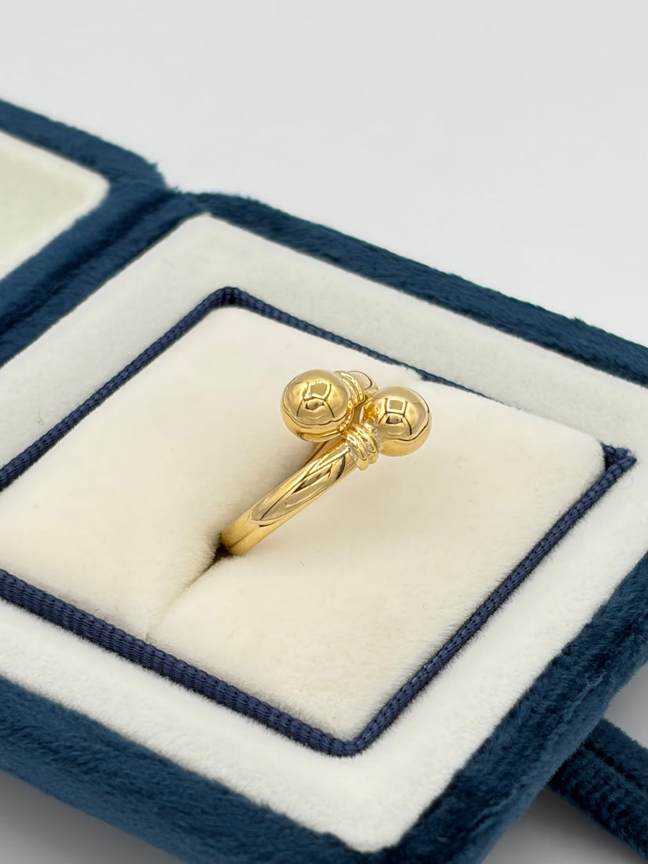 Anillo Tu y yo  Oro amarillo 18k / Talla 6 / 2,43 Gr