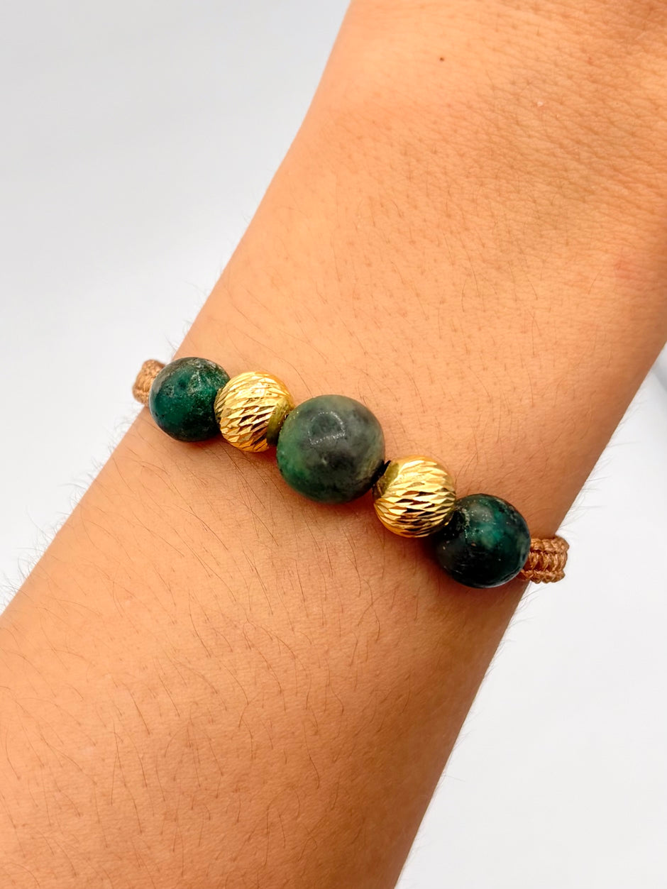Pulsera tejida 2BD #8 murrallas  Oro amarillo 18k 0,67 Gr