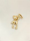 Dije Osito circones blancos  Oro amarillo 18k 1,28 Gr / 1 Cm