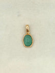 Dije Cabujon de esmeralda Oro amarillo 18k 0,75 Gr / 8 mm