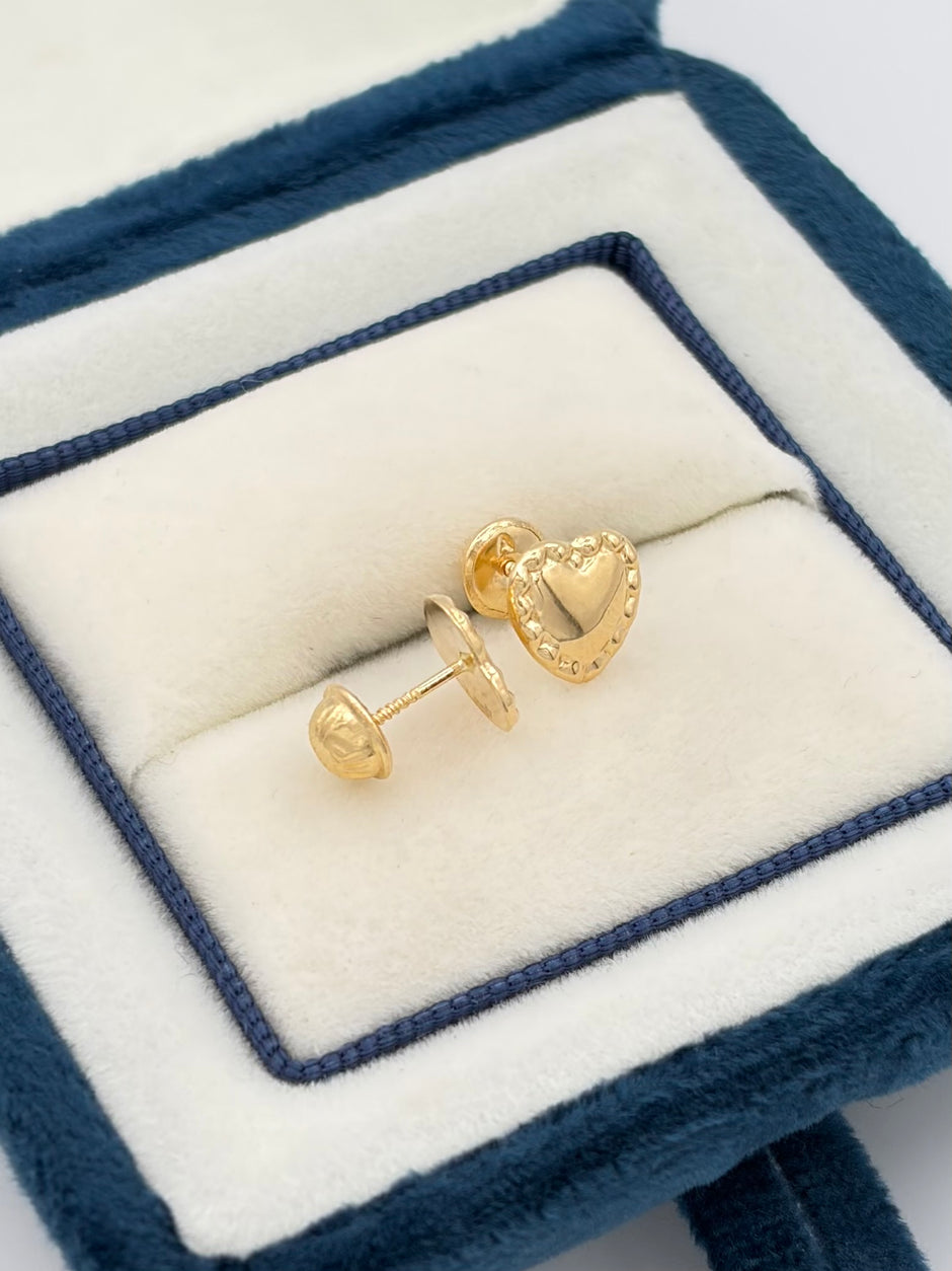 Topos corazon bordes Oro amarillo 18k 0,73 Gr / 7 mm