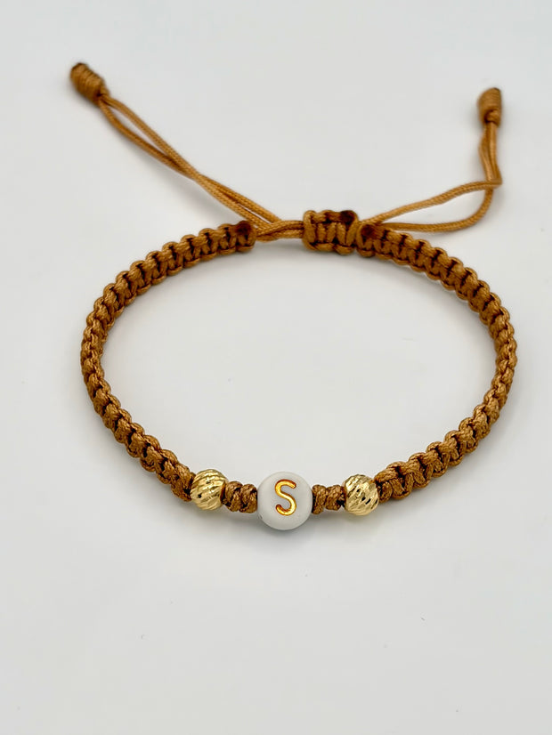 Pulsera tejida letra S 2BD #5 Oro amarillo 18k 0,15 Gr