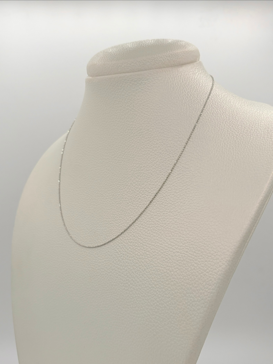 Cadena It Mini militar Oro blanco 18k +1 / 1,73 Gr / 1,0 mm / 45 Cm