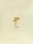 Dije Inicial L circones blancos corona Oro amarillo 18k 0,63 Gr / 0,7 mm