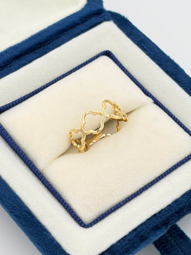 Anillo Silueta de trébol Oro amarillo 18k / Talla 4/2 / 1,10 Gr