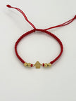 Pulsera tejida herraje cupcake 4BD #4 hilo rojo Oro amarillo 18k 0,25 Gr