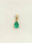 Dije Esmeralda gota  Oro amarillo 18k 0,30 Gr / 5 mm