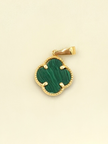 Dije Trebol verde  Oro amarillo 18k 1,30 Gr / 1,1 Cm