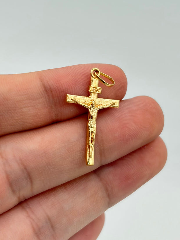 Dije Cruz cristo  Oro amarillo 18k 0,78 Gr / 1,2 Cm