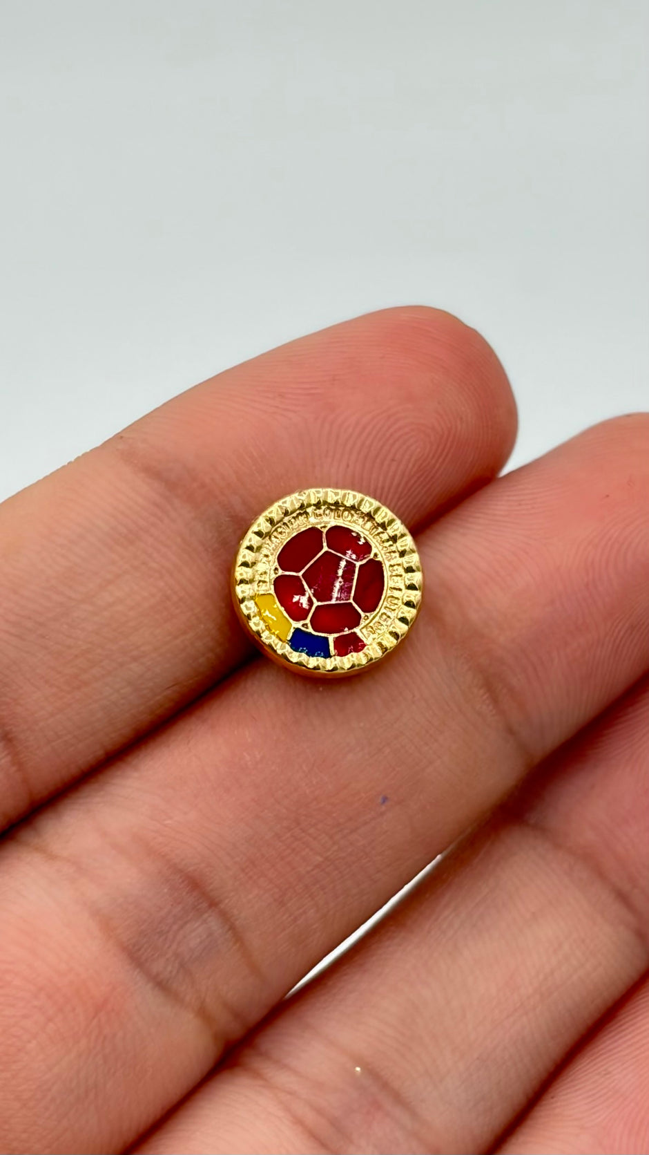 Herraje balon colombia Oro amarillo 18k 0,63 Gr / 1 Cm