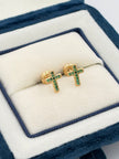 Topos cruz circones verdes Oro amarillo 18k 0,96 Gr / 6 mm