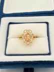 Anillo Virgen de guadalupe circones blancos  Oro amarillo y Oro rosa 18k / Talla 6 / 2,08 Gr