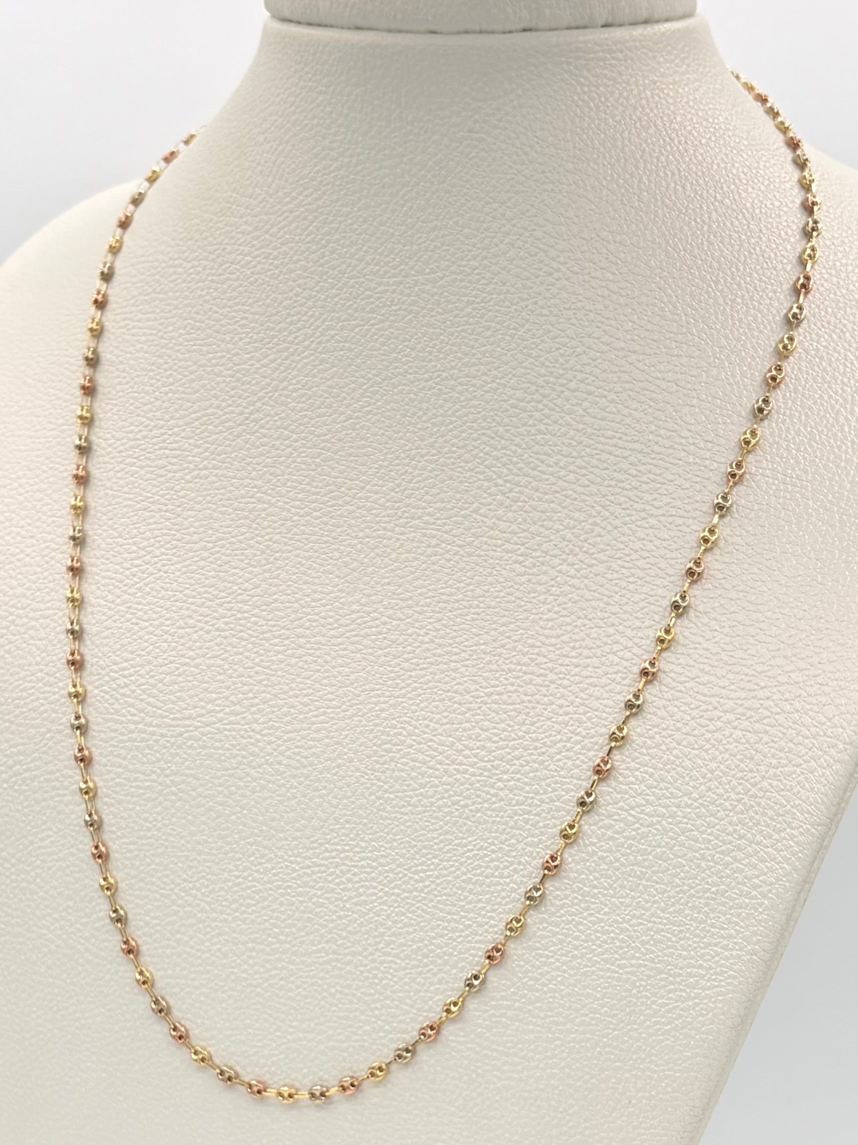 Cadena eslabon gc Tres oros 18k 6,23 Gr / 3 mm / 60 Cm Broche 0,15