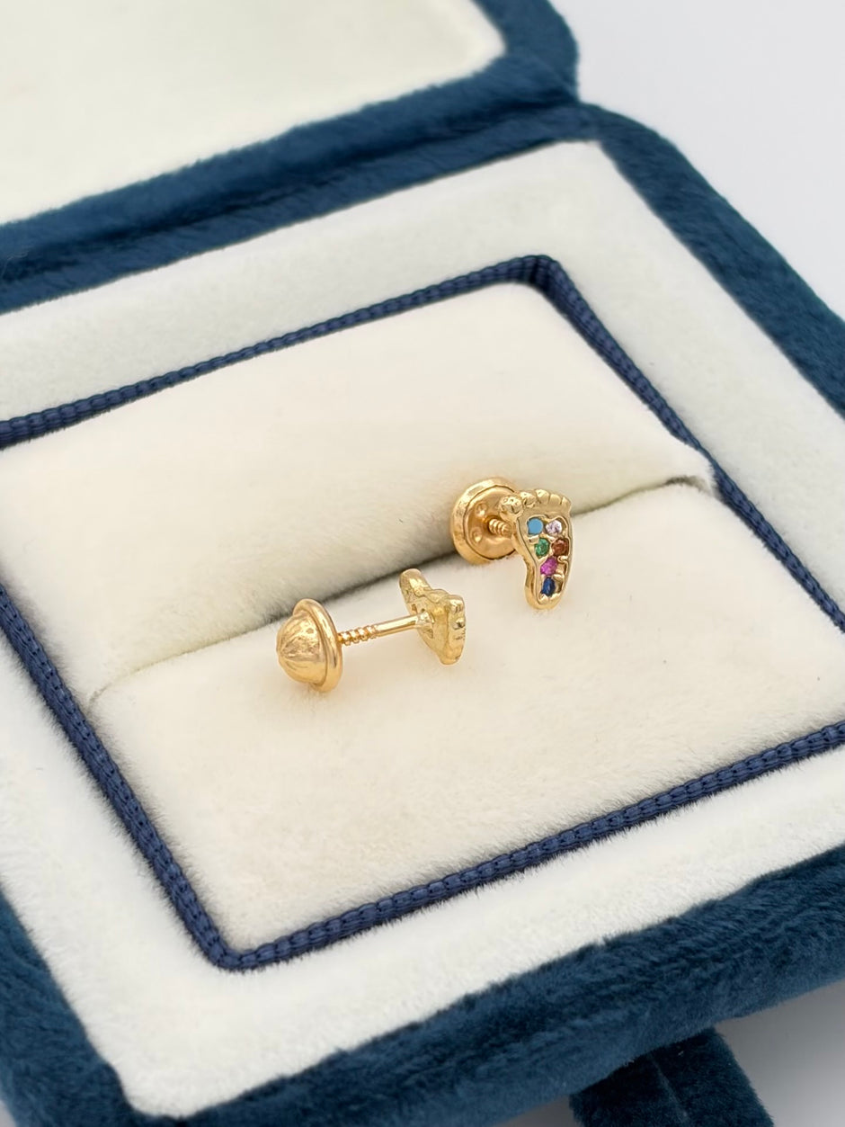 Topos pies circones colores  Oro amarillo 18k 0,95 Gr / 4 mm