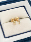 Topos Rayito circones blancos  Oro amarillo 18k 0,92 Gr / 4 mm