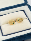 Topos grano de cafe circon verde  Oro amarillo 18k 0,90 Gr / 7 mm