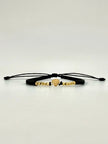 Pulsera tejida herraje rolex 10BD #3 hilo negro Oro amarillo 18k 0,56 Gr