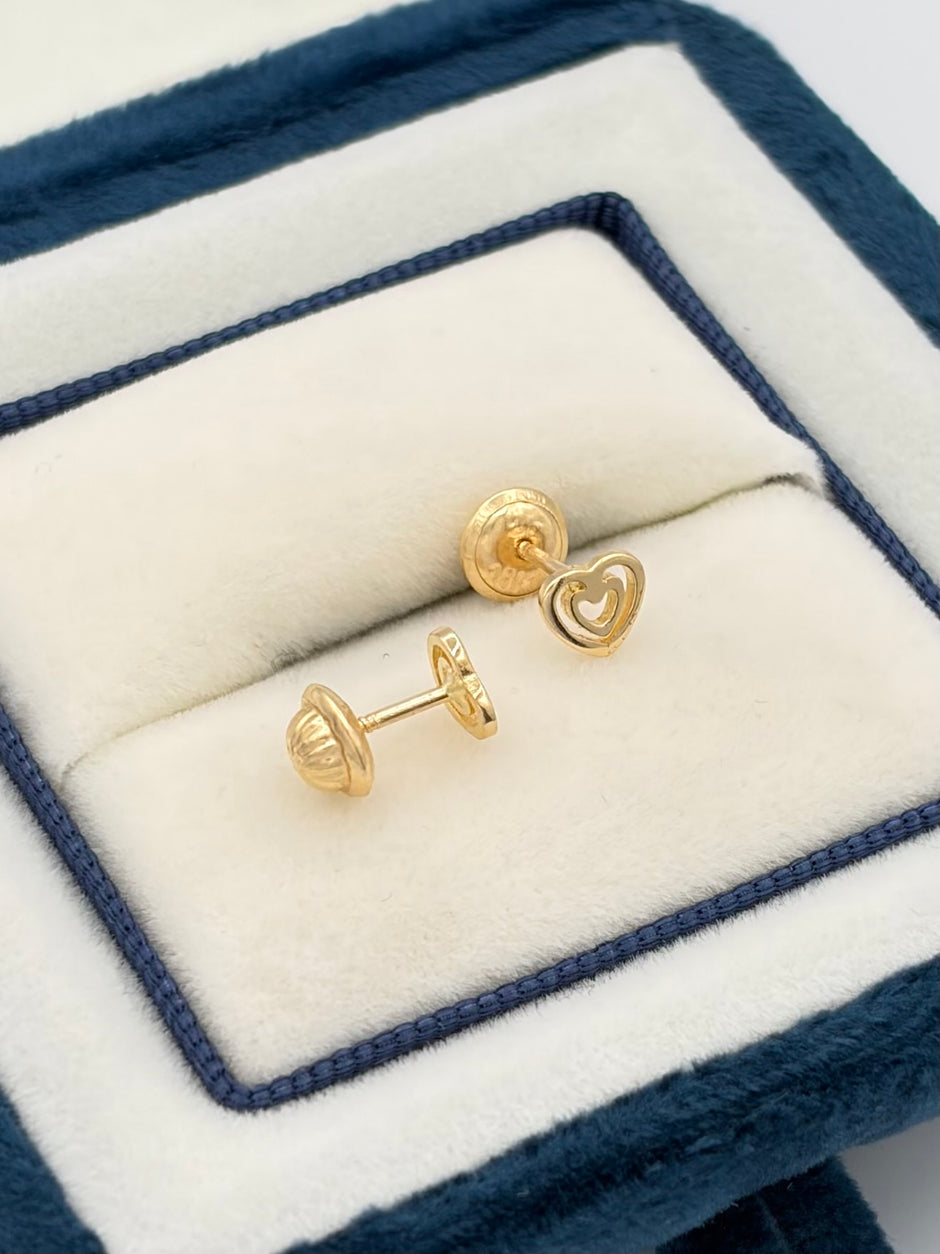 Topos corazon dentro de corazon Oro amarillo 18k 0,70 Gr / 5 mm