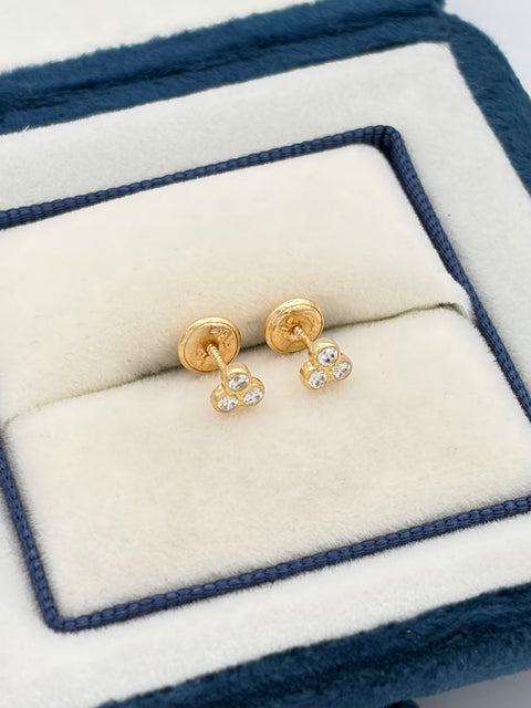 Topos 3 circones blancos Oro amarillo 18k 0,76 Gr / 4 mm
