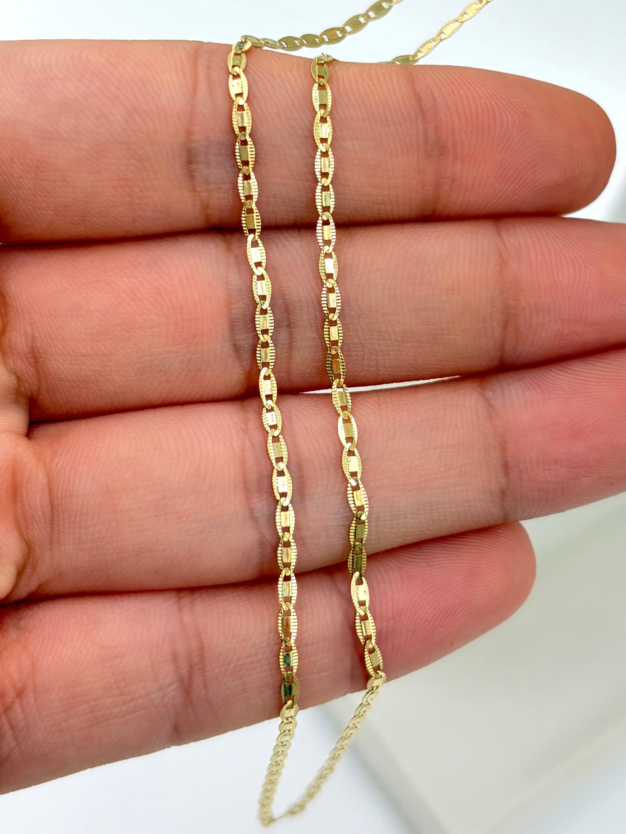 Cadena It plana borde diamantado Oro amarillo 18k 1,96 Gr / 2 mm / 40 Cm