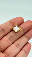 Herraje trebol blanco Oro amarillo 18k 1,15 Gr / 1,5 Cm