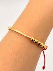 Pulsera tejida centro manilla 6BLR #5 6BL #5 hilo rojo Oro amarillo 18k 2,0 Gr