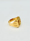 Anillo Troquelado Virgen de guadalupe  Oro amarillo 18k / Talla 9 / 3,54 Gr