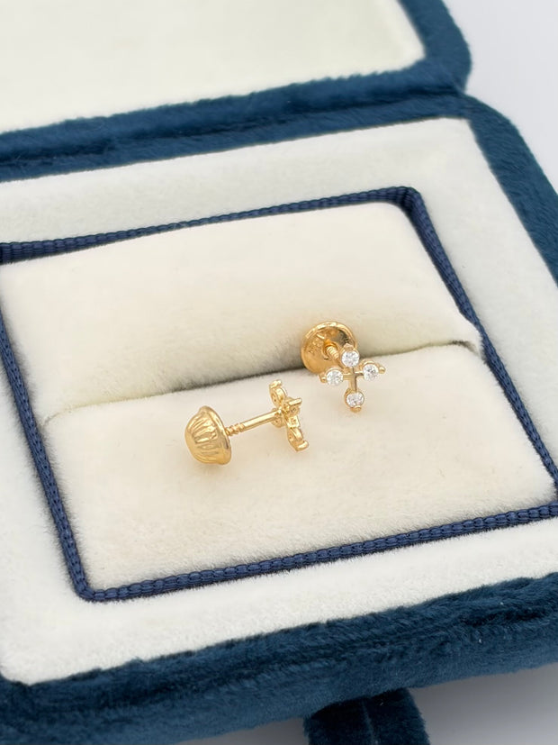 Topos cruz circones  Oro amarillo 18k 0,65 Gr / 5 mm