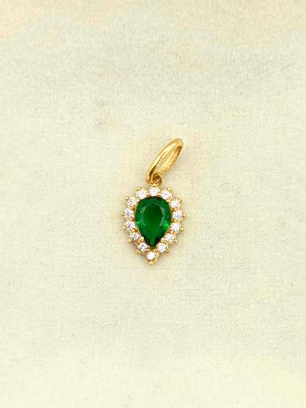 Dije Gota circones  Oro amarillo 18k 0,91 Gr / 0,7 mm