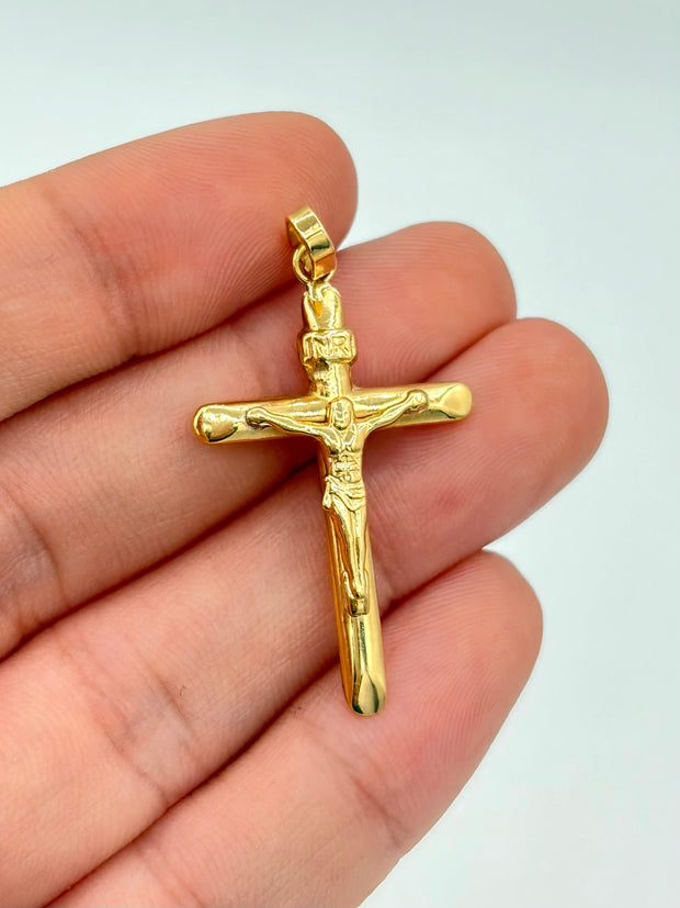 Dije Cruz cristo Oro amarillo 18k 1,57 Gr / 2 Cm