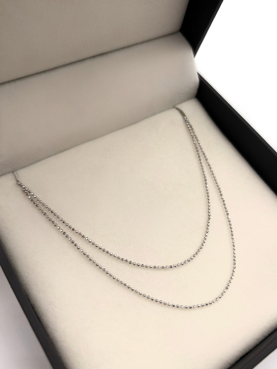 Cadena It Mini militar Oro blanco 18k +1 / 1,73 Gr / 1,0 mm / 45 Cm