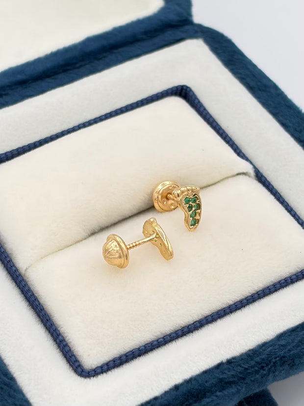 Topos pies circones verdes  Oro amarillo 18k 0,96 Gr / 4 mm