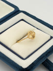 Anillo Trebol dorado diamantado  Oro amarillo 18k / Talla 7/2 / 1,79 Gr
