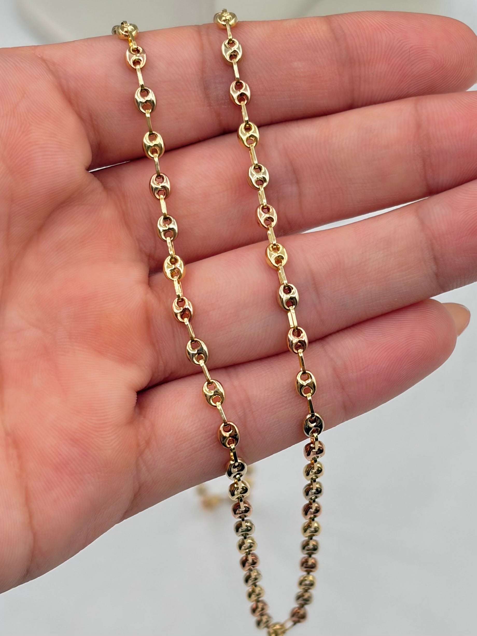 Cadena eslabon gc Tres oros 18k 6,23 Gr / 3 mm / 60 Cm Broche 0,15