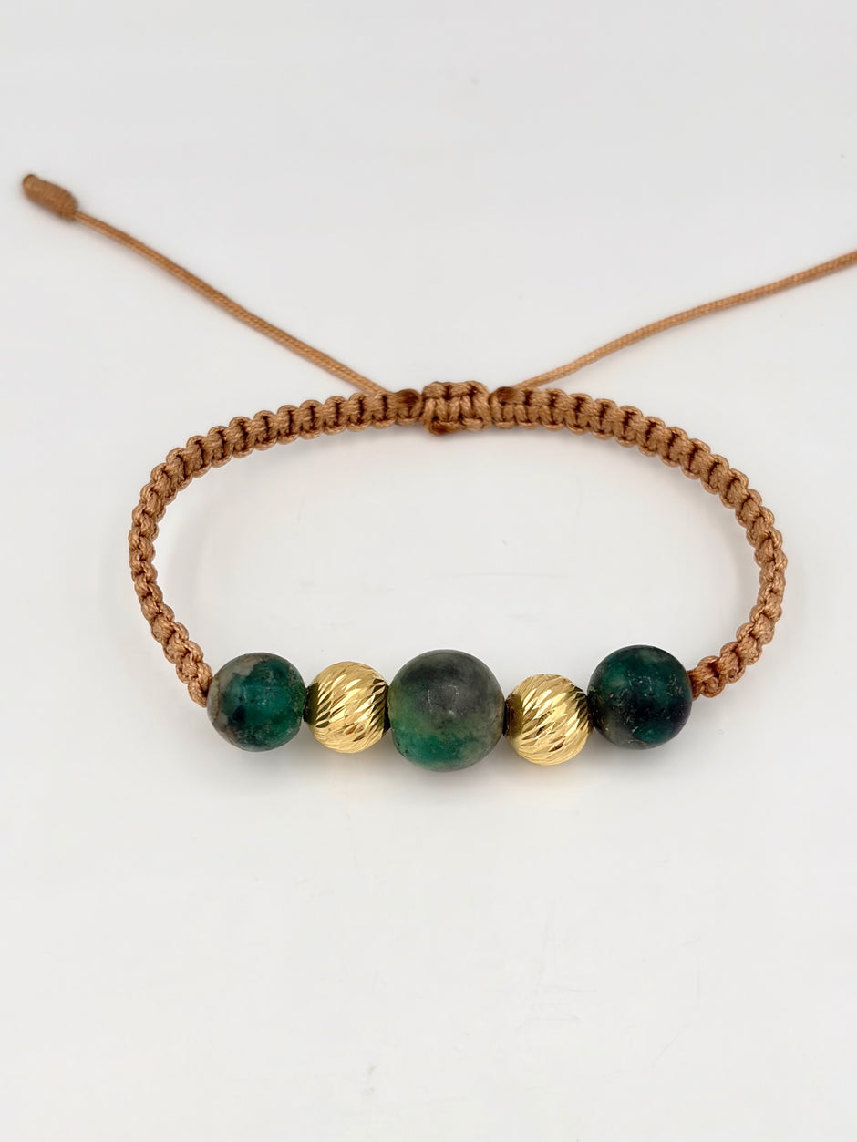 Pulsera tejida 2BD #8 murrallas  Oro amarillo 18k 0,67 Gr
