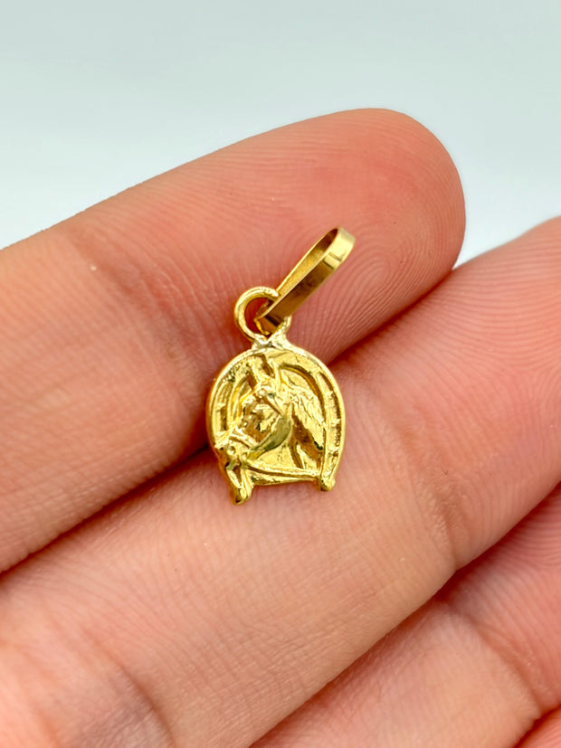 Dije Herradura de caballo  Oro amarillo 18k 0,34 Gr / 0,8 mm
