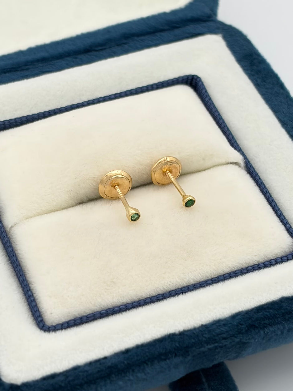 Topos circon verde  Oro amarillo 18k 0,42 Gr / 2 mm
