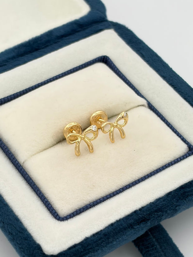 Topos lazo circon blanco Oro amarillo 18k 1,02 Gr / 9 mm