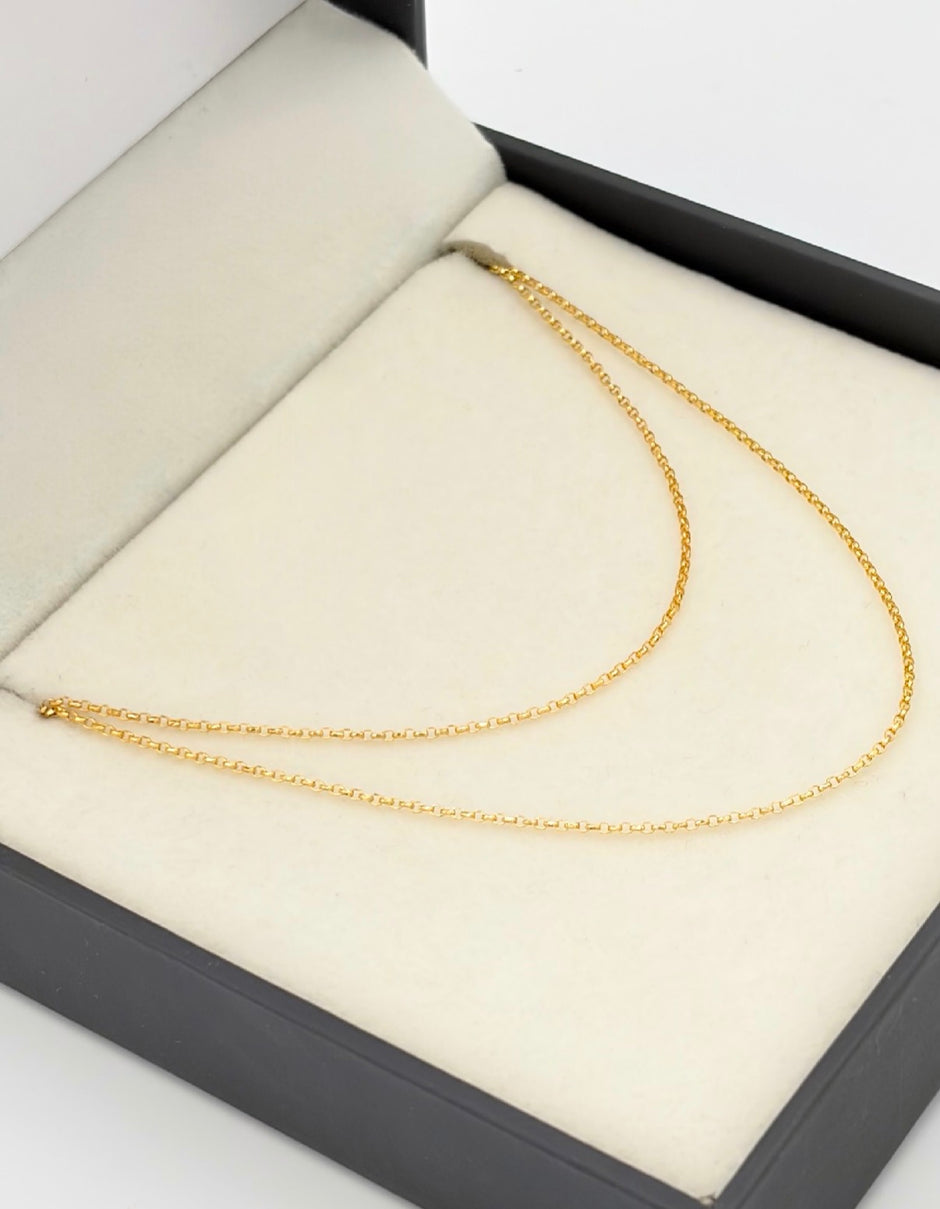 Cadena Aro seguido Oro amarillo 18k 2,79 Gr / 1,1 mm / 60 Cm Broche 0,15