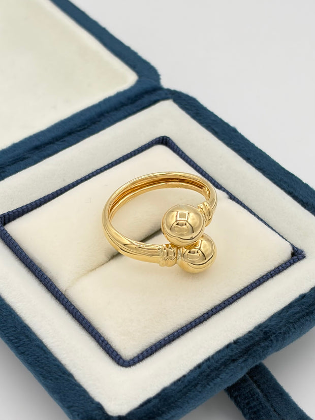 Anillo Tu y yo  Oro amarillo 18k / Talla 8 / 2,76 Gr