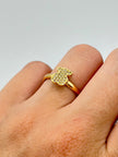 Anillo Oso circones blancos  Oro amarillo 18k / Talla 7 / 1,16 Gr
