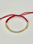 Pulsera tejida centro de manilla 8BD #4 2CD #4 hilo rojo Oro amarillo 18k 1,45 Gr