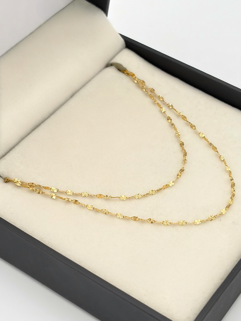 Cadena It crispeta diamantada Oro amarillo 18k 0,95 Gr / 1 mm / 45 Cm