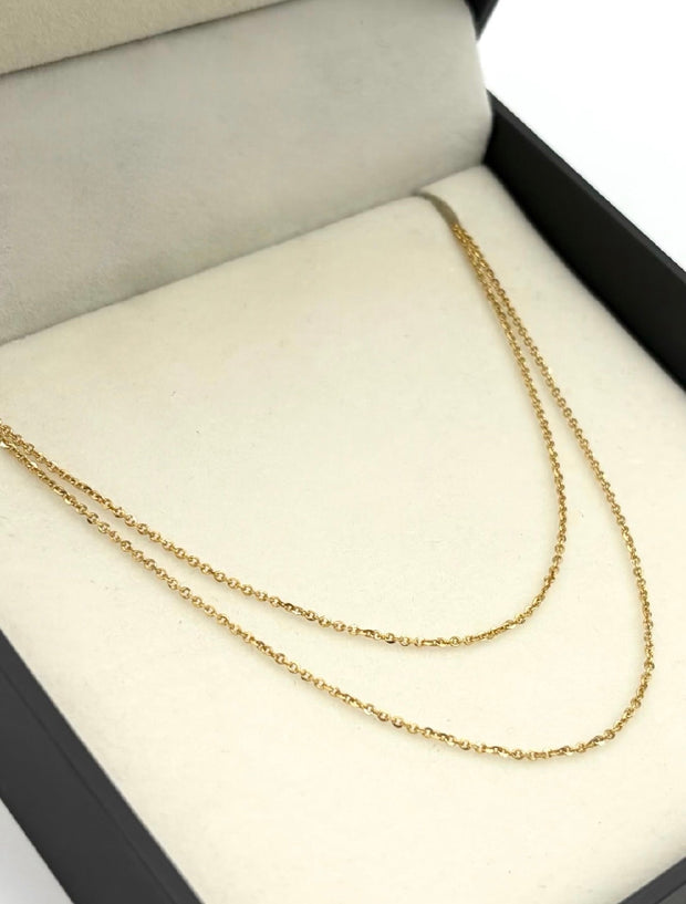 Cadena Aro seguido Oro amarillo 18k 2,13 Gr / 1,0 mm / 45 Cm Broche 0,15
