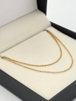 Cadena It Mini militar Oro amarillo 18k +1 / 2,10 Gr / 1,0 mm / 50 Cm