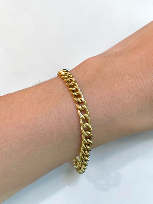 Pulso It cubano Oro amarillo 18k +1 / 7,10 Gr / 5,0 mm / 17,5 Cm